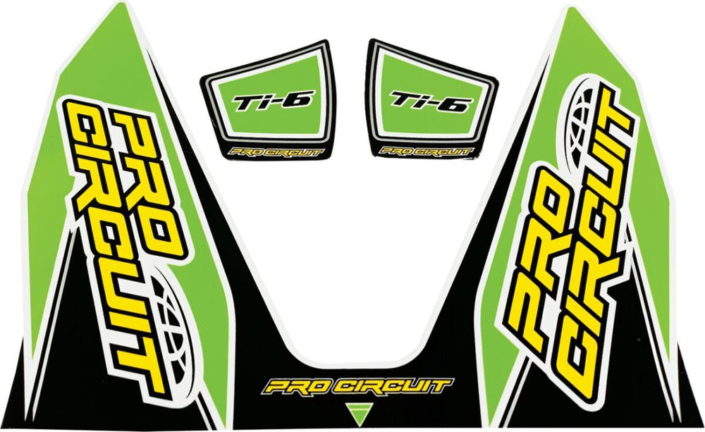 Pro Circuit Ti-6 Exhaust Decals - Black Green White Yellow
