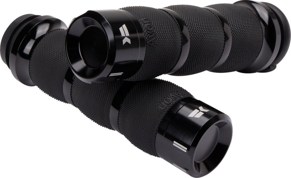Khrome Werks Klassic 3-Ring Grips For Harley Davidson FLFBS 1868 2024 - Black