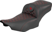 Saddlemen Roadsofa Extended Reach Seat For Harley Davidson FLHX 1923 ABS 2024-2026 Gripper - Black/Red