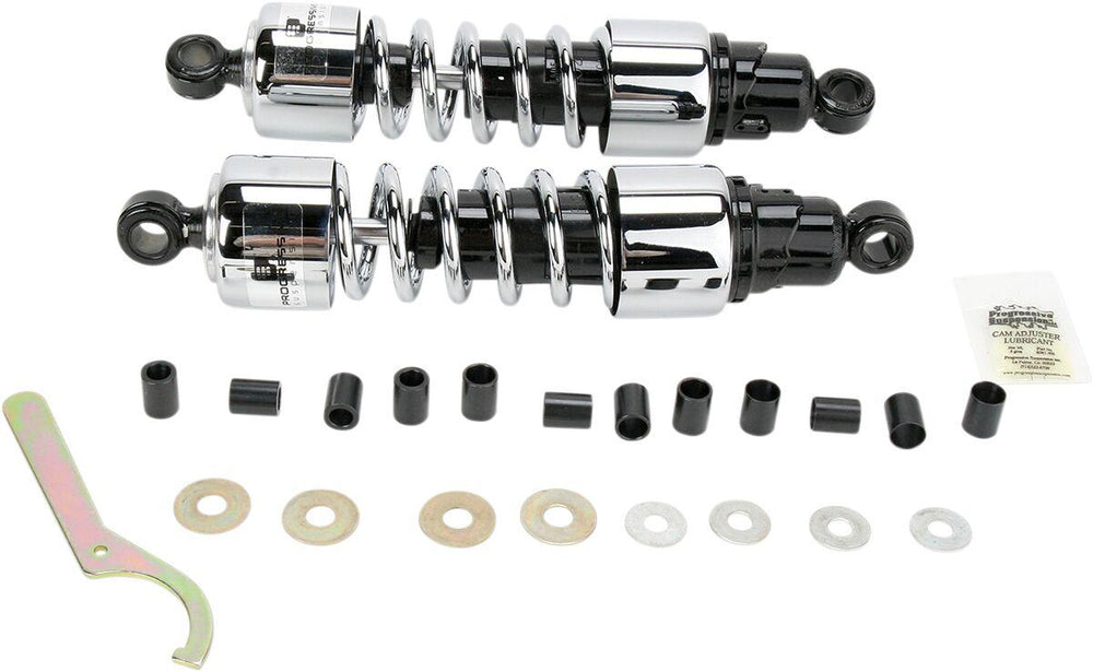 Progressive Suspension 412 Series Cruiser Shocks For Honda GL1500C 1997-2003 330.00 mm (13.00") - Black/Chrome