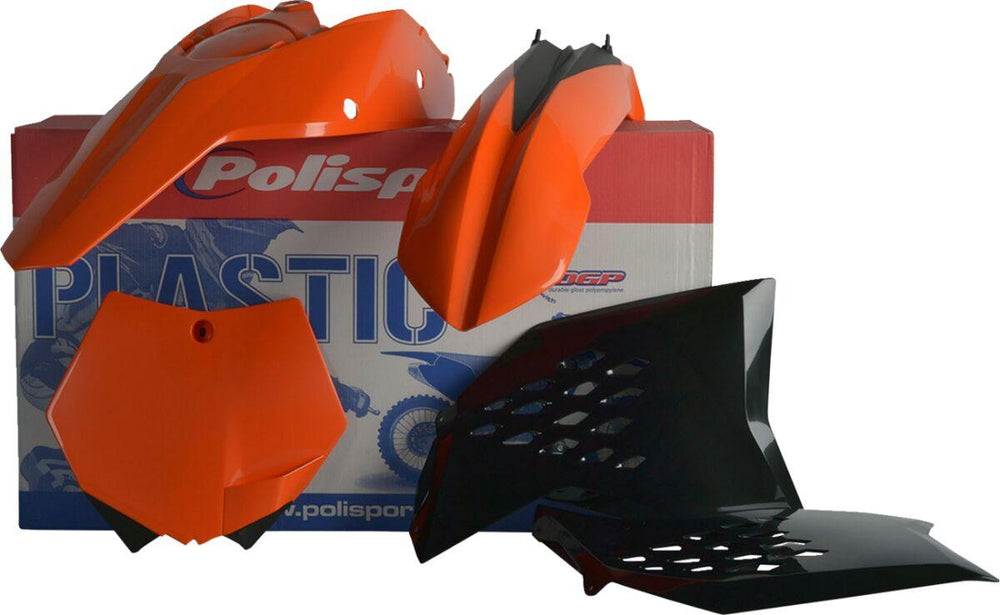 Polisport Plastics Kit For KTM SX125 2007-2010 - OEM Black/Orange