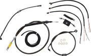 LA Choppers Complete Low Rider Midnight Braided Handlebar Cable/Brake Hose Kit For Harley Davidson FLDE 1750 ABS 2018-2020 38 cm - 43 cm (15" - 17") - Black/Clear-Coated