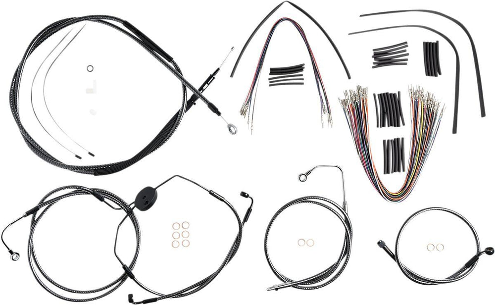 Magnum Shielding KarbonFibr Designer Handlebar Cable Install Kit For Harley Davidson FLHR 1584 2008 30.5 - 35.5cm (12" - 14") - Carbon Fiber Silver