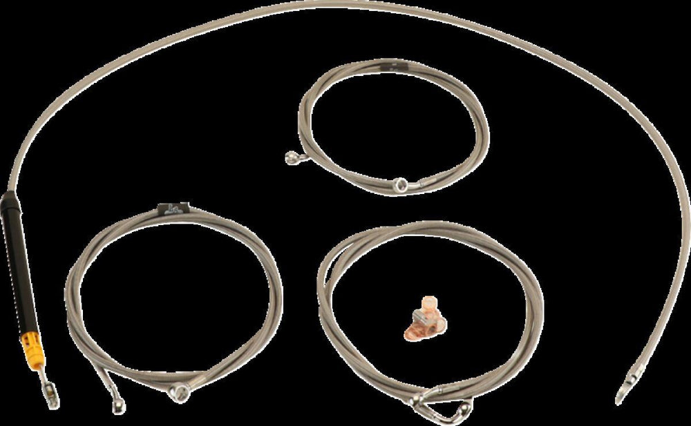 LA Choppers Standard Stainless Braided Handlebar Cable/Brake Hose Kit For Harley Davidson FLHX 1923 ABS 2024-2025 Standard - Clear-Coated