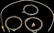 LA Choppers Standard Stainless Braided Handlebar Cable/Brake Hose Kit For Harley Davidson FLHX 1923 ABS 2024-2025 Standard - Clear-Coated