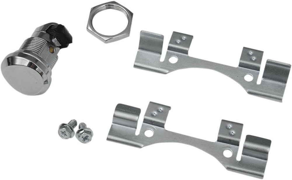 Drag Specialties Push-Button Fuel Door Latch Kit For Harley Davidson FLHRCI 1450 EFI 2002-2006 - Chrome