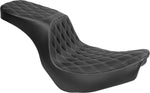 Drag Specialties Performance Predator 2 Up Seat For Harley Davidson FLSB 1750 2018-2021 Silver Stitching Double Diamond - Black