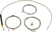 LA Choppers Standard Stainless Braided Handlebar Cable/Brake Hose Kit For Harley Davidson FLHX 1923 ABS 2024-2025 - Clear-Coated