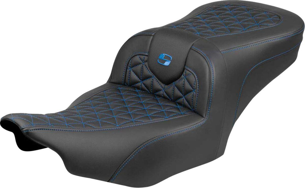 Saddlemen Roadsofa Standard Reach Seat For Harley Davidson FLHX 1923 ABS 2024-2026 Gripper - Black/Blue