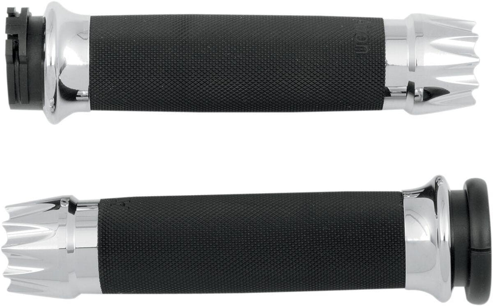 Avon Grips Excalibur Custom Grips For Harley Davidson FLD 1690 2012-2013 - Black Chrome