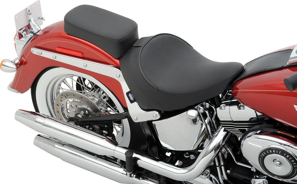 Drag Specialties Backrest Compatible Black Stitching Solo Seat For Harley Davidson FLSTC1450 2000-2003 - Black