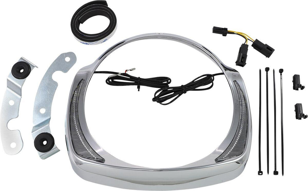 Ciro Fang Headlight Bezels For Harley Davidson FLH 1868 ABS 2021 Chrome Clear