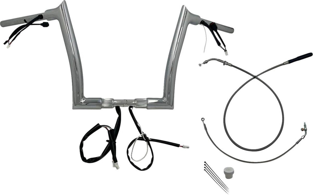 Fat Baggers Inc. 1-1/2" EZ Install Pointed Top Handlebar For Harley Davidson FLHX 1923 2024-2026 30.5 cm (12") - Chrome