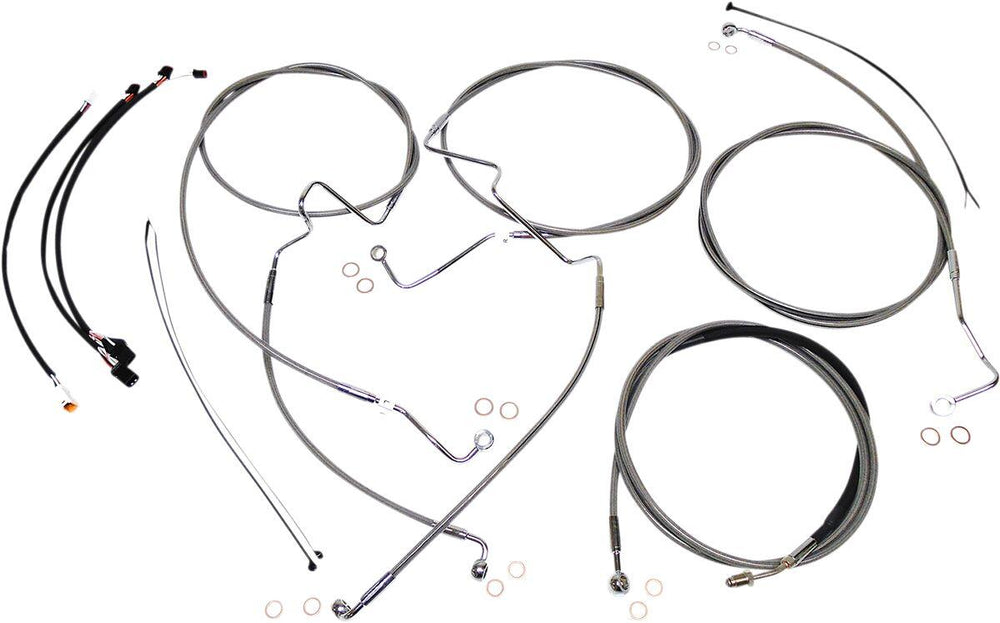 Magnum Shielding XR Handlebar Cable Install Kit For Harley Davidson FLHR 1750 30.5 - 35.5cm (12" - 14") - Chrome Clear-Coated