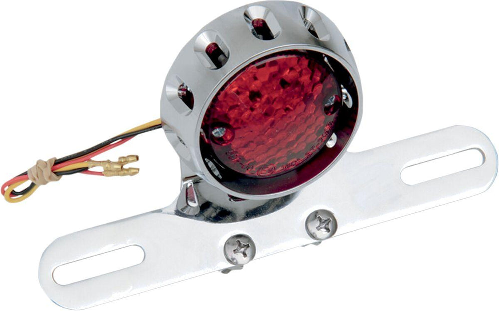 Drag Specialties Custom Bobber Led Taillight & License Plate Mount Rear Red - Chrome
