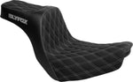 Slyfox High Noon Seat For Harley Davidson FLSB 1750 ABS 2018-2021 Double Diamond/Silver Logo - Black/Silver