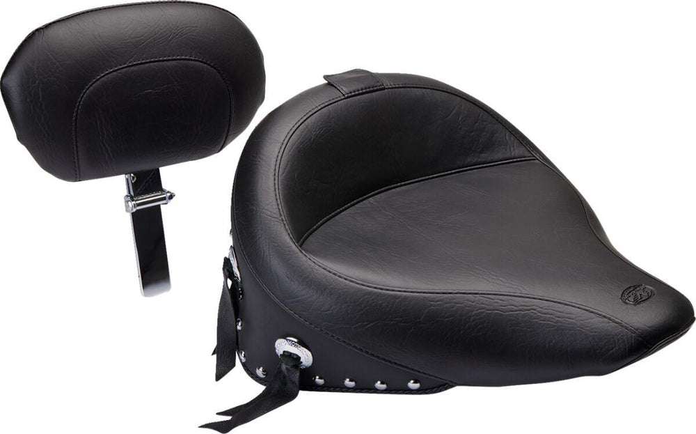 Mustang Wide Solo Seat with Removable Backrest For Harley Davidson FLST 1450 2006 - Black