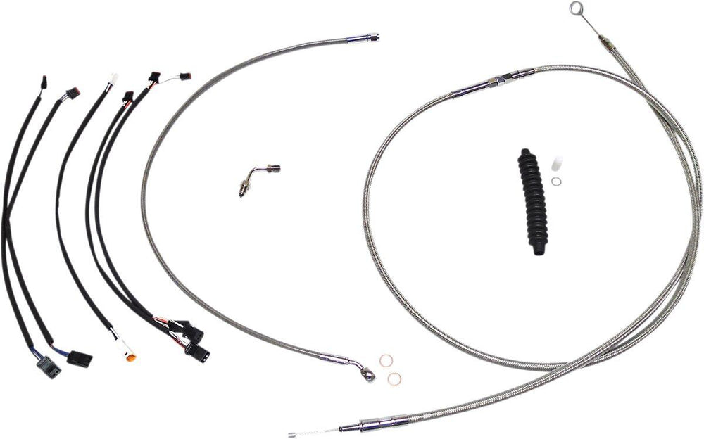 Magnum Shielding XR Handlebar Cable Install Kit For Harley Davidson FLDE 1750 2018-2020 30.5 - 35.5cm (12" - 14") - Chrome Clear-Coated