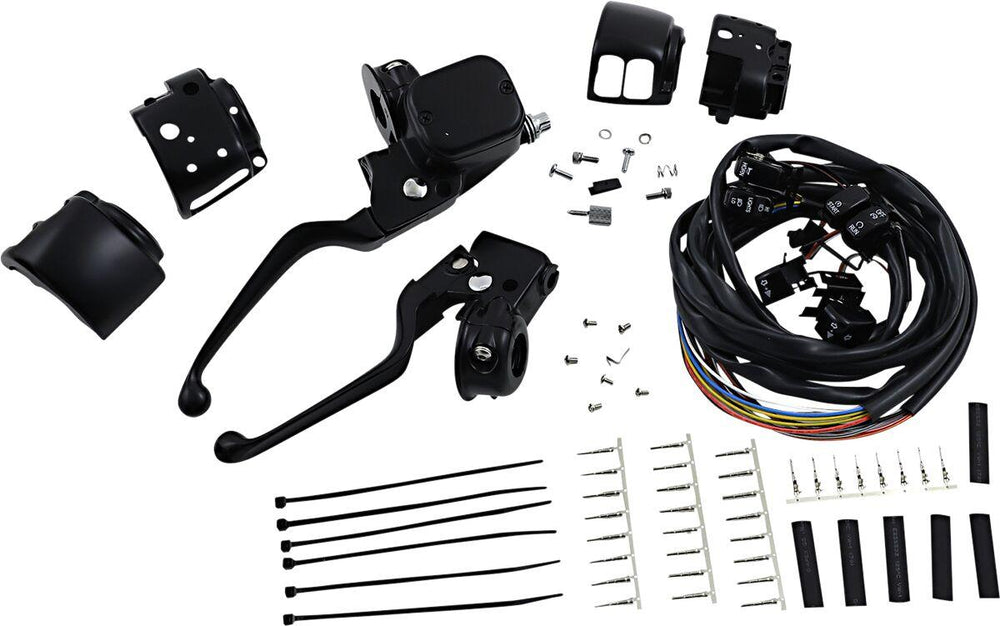 Drag Specialties Handlebar Control Kit For Harley Davidson FLHR 1340 1996-1998 - Black