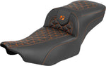 Saddlemen Roadsofa Extended Reach Seat For Harley Davidson FLHX 1923 ABS 2024-2026 Gripper - Black/Orange