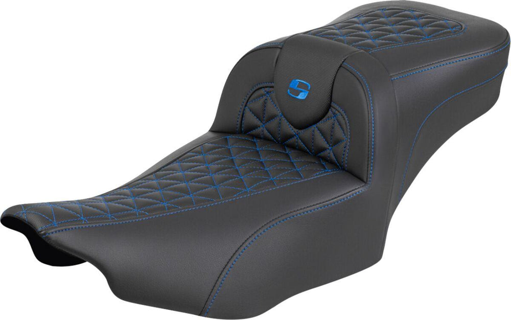 Saddlemen Roadsofa Extended Reach Seat For Harley Davidson FLHX 1923 ABS 2024-2026 Gripper - Black/Blue