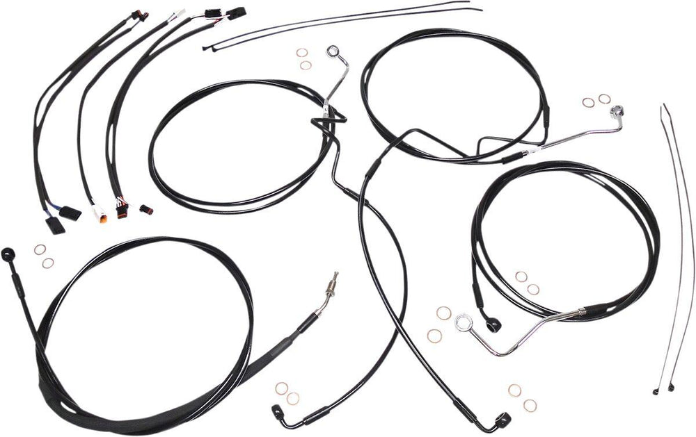 Magnum Shielding XR Handlebar Cable Install Kit For Harley Davidson FLHR 1750 2017-2019 30.5 - 35.5cm (12" - 14") - Black