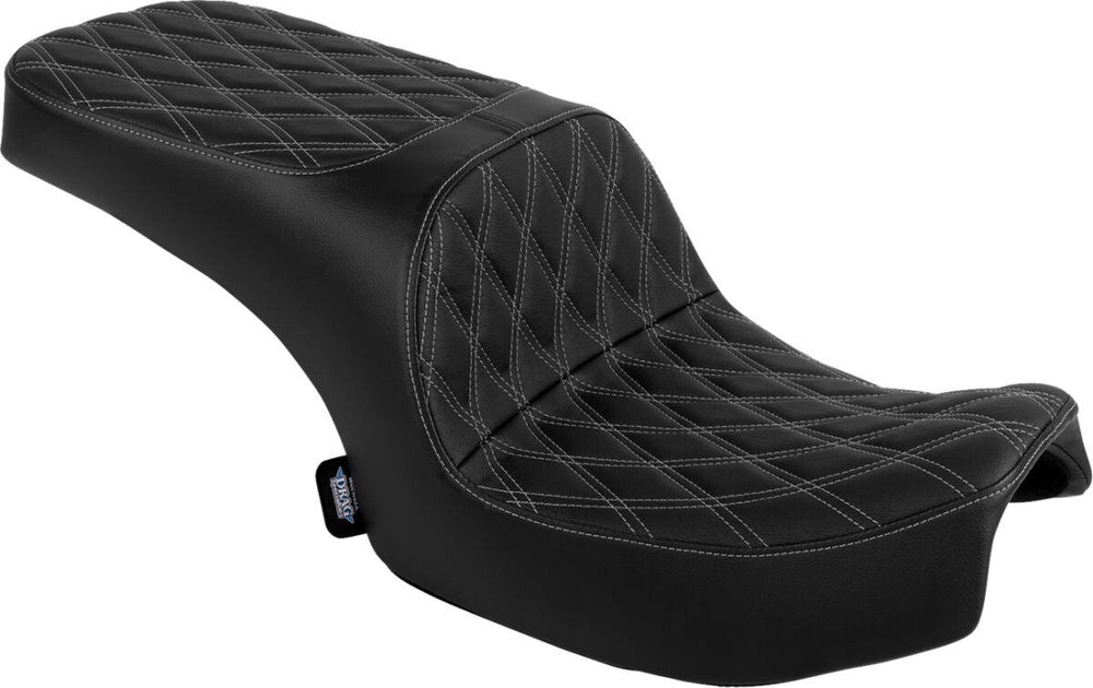 Drag Specialties Freedom Touring Double Diamond Seat For Indian Challenger 108 ABS 2020-2025 - Black/Silver