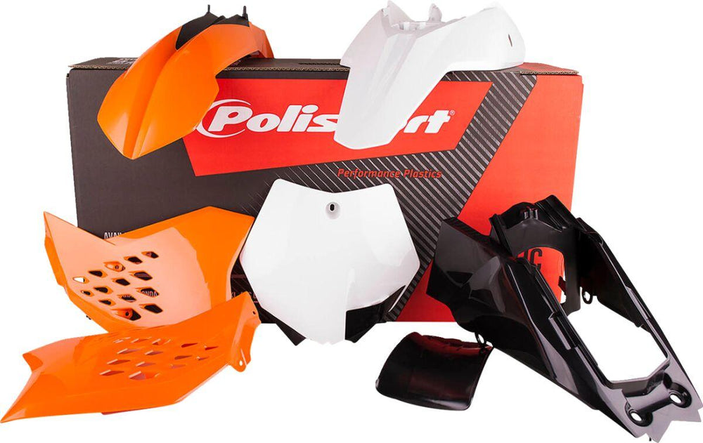 Polisport Plastics Kit For KTM SX65 2012-2015 - Black/OEM 2012/Orange/White