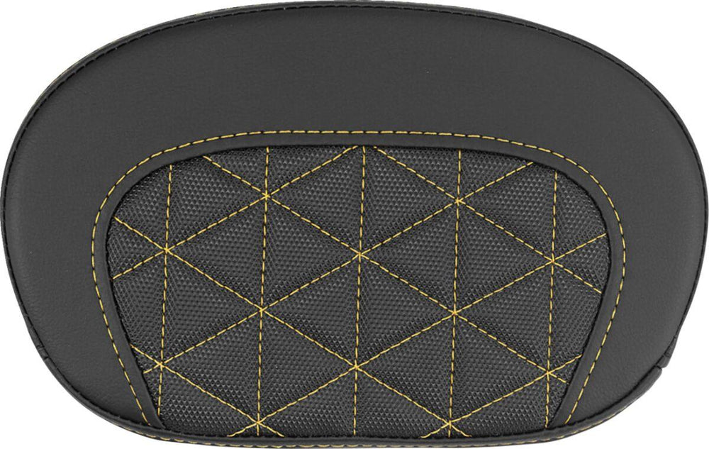 Saddlemen Mini Contour Cruiser Motorcycle Seat Sissy Bar Pad 16,5 cm (6-1/2") x 26,5 cm (10-1/2") - Gripper Black/Gold