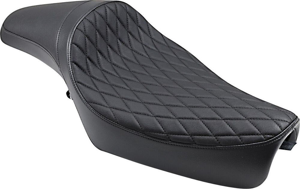 Drag Specialties Extended Reach Predator Solo Seat For Harley Davidson XL 1200 C 2004-2020 Diamond Stitch - Black