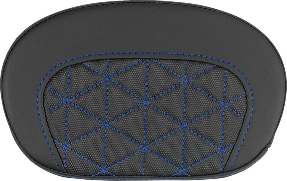 Saddlemen Mini Contour Cruiser Motorcycle Seat Sissy Bar Pad 16,5 cm (6-1/2") x 26,5 cm (10-1/2") - Black/Blue