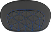 Saddlemen Mini Contour Cruiser Motorcycle Seat Sissy Bar Pad 16,5 cm (6-1/2") x 26,5 cm (10-1/2") - Black/Blue