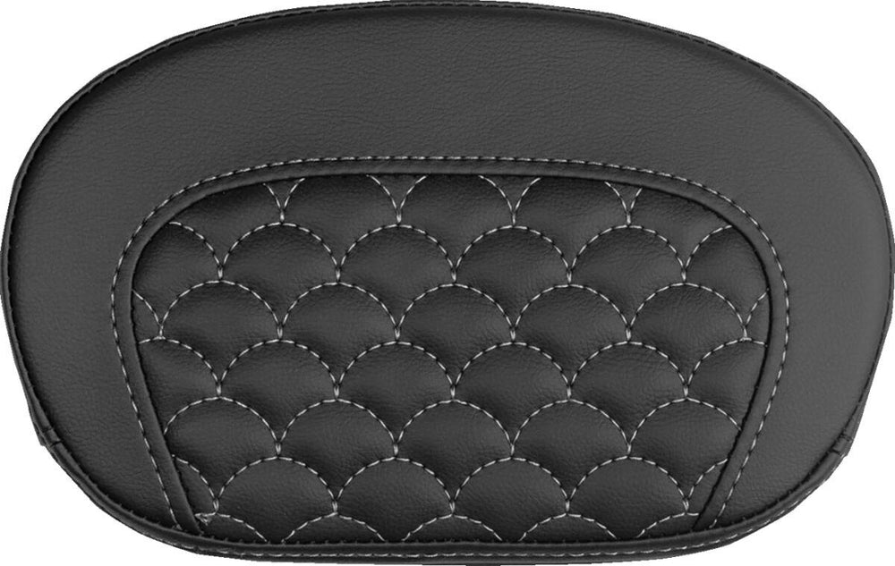 Saddlemen Mini Contour Cruiser Motorcycle Seat Sissy Bar Pad 16,5 cm (6-1/2") x 26,5 cm (10-1/2") - Dragon Stitch Black/Silver