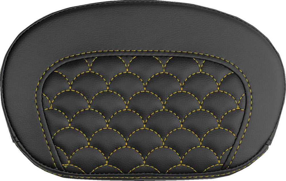 Saddlemen Mini Contour Cruiser Motorcycle Seat Sissy Bar Pad 16,5 cm (6-1/2") x 26,5 cm (10-1/2") - Dragon Stitch Black/Gold