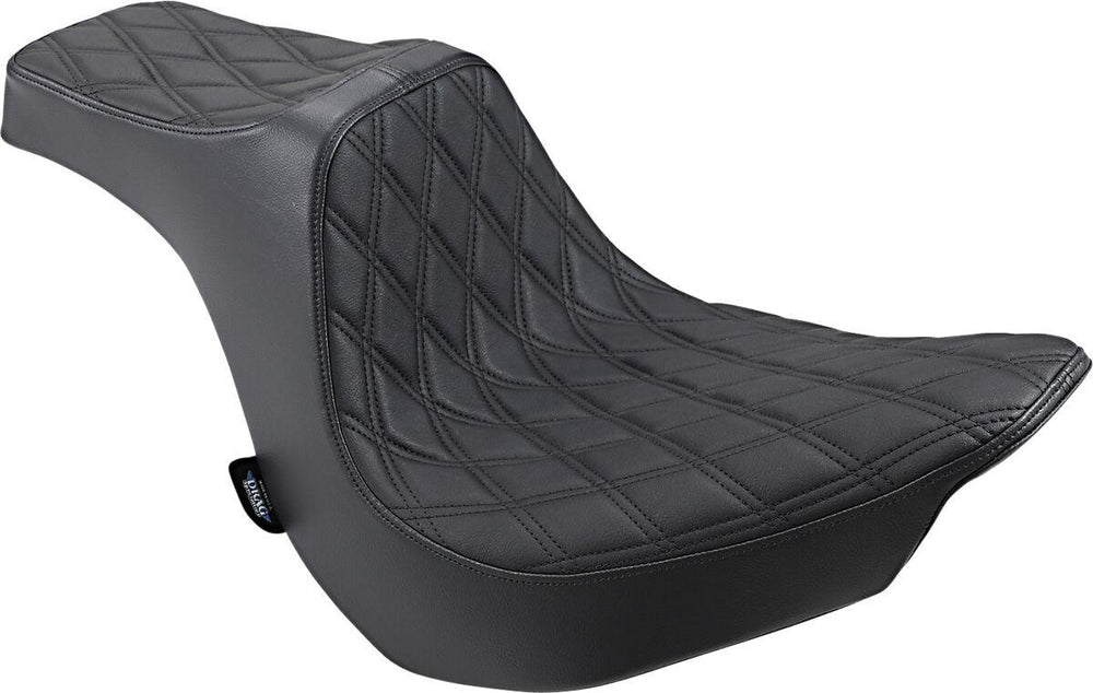Drag Specialties Predator III Seat For Harley Davidson FLFB 1750 2018-2020 Black Stitching Double Diamond - Black
