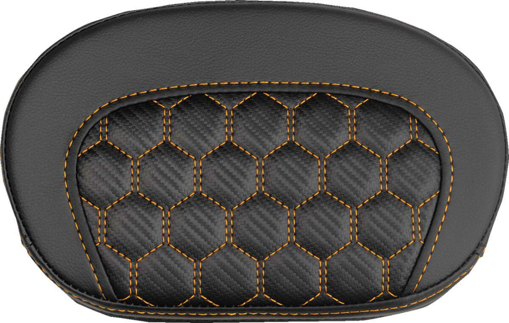 Saddlemen Mini Contour Cruiser Motorcycle Seat Sissy Bar Pad 16,5 cm (6-1/2") x 26,5 cm (10-1/2") - Honeycomb Black/Orange