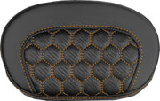 Saddlemen Mini Contour Cruiser Motorcycle Seat Sissy Bar Pad 16,5 cm (6-1/2") x 26,5 cm (10-1/2") - Honeycomb Black/Orange