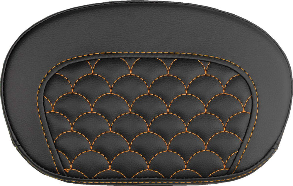 Saddlemen Mini Contour Cruiser Motorcycle Seat Sissy Bar Pad 16,5 cm (6-1/2") x 26,5 cm (10-1/2") - Dragon Stitch Black/Orange