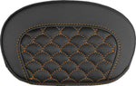 Saddlemen Mini Contour Cruiser Motorcycle Seat Sissy Bar Pad 16,5 cm (6-1/2") x 26,5 cm (10-1/2") - Dragon Stitch Black/Orange