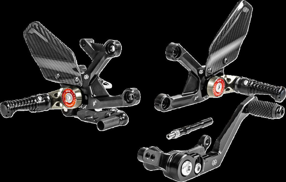 Gilles MUE2 Rearset For Honda CBR 1000 RR 2021-2023 - Black/Red