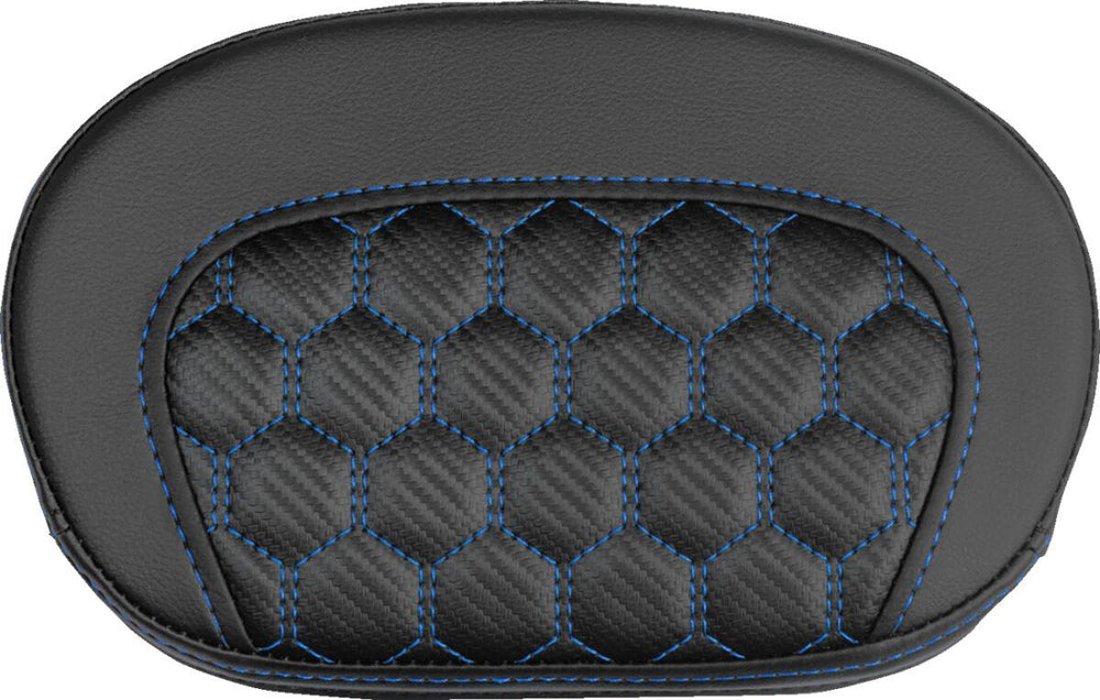 Saddlemen Mini Contour Cruiser Motorcycle Seat Sissy Bar Pad 16,5 cm (6-1/2") x 26,5 cm (10-1/2") - Honeycomb Black/Blue