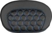 Saddlemen Mini Contour Cruiser Motorcycle Seat Sissy Bar Pad 16,5 cm (6-1/2") x 26,5 cm (10-1/2") - Honeycomb Black/Blue