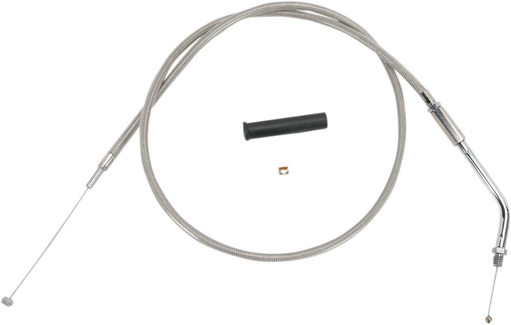Drag Specialties Stainless Braided Throttle Cable For Harley Davidson FLHR 1340 1994-1995 91.5 cm (36") - Silver Unfinished