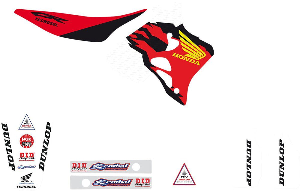 Tecnosel Graphics Kit For Honda CR125 1995-1997 - Black/Multi/Red/White
