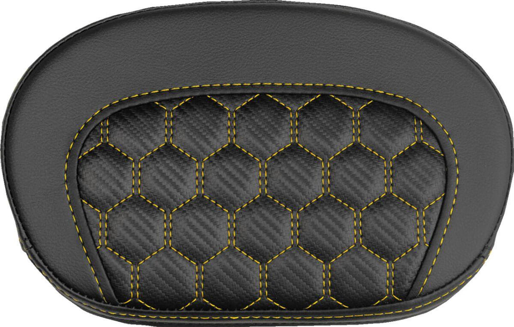 Saddlemen Mini Contour Cruiser Motorcycle Seat Sissy Bar Pad 16,5 cm (6-1/2") x 26,5 cm (10-1/2") - Honeycomb Black/Gold