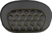 Saddlemen Mini Contour Cruiser Motorcycle Seat Sissy Bar Pad 16,5 cm (6-1/2") x 26,5 cm (10-1/2") - Honeycomb Black/Gold