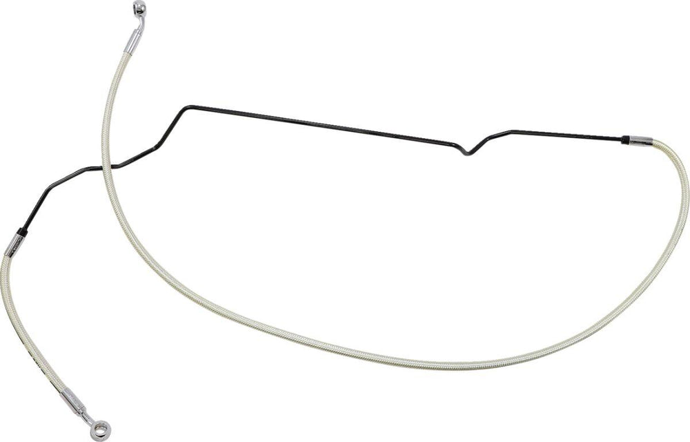 Magnum Shielding Braided Front Upper Brake Hose For Indian Scout 60 2021-2022 +15.2 cm (6") +20.3 cm (8") - Chrome Sterling ChromiteÂ® II
