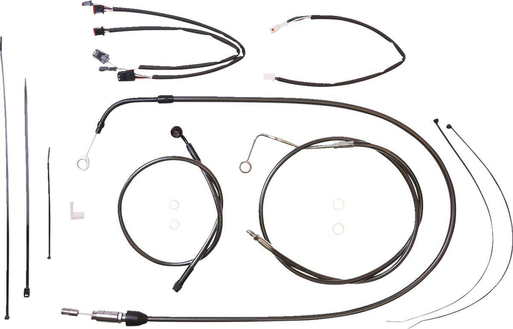 Magnum Shielding  Pearl Designer Handlebar Cable Install Kit For Harley Davidson FLH 1868 2021 38 - 43cm (15" - 17") - Black