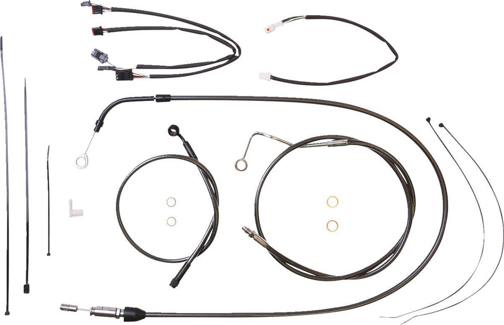 Magnum Shielding  Pearl Designer Handlebar Cable Install Kit For Harley Davidson FLH 1868 2021 30.5 - 35.5cm (12" - 14") - Black