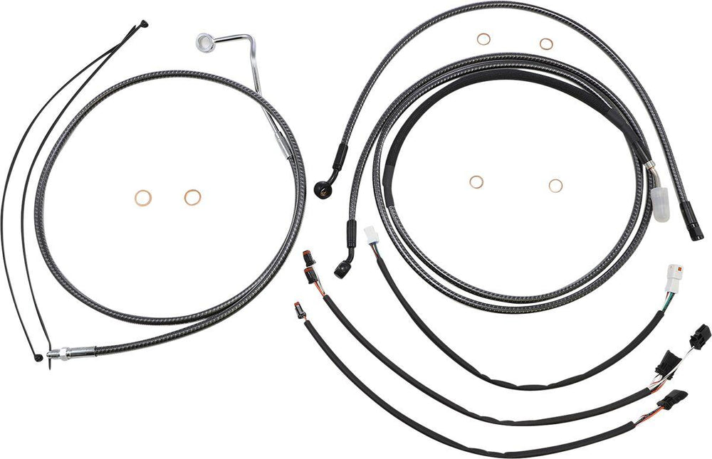 Magnum Shielding KarbonFibr Designer Handlebar Cable Install Kit For Harley Davidson FLTRK 1868 2020-2024 38 - 43cm (15" - 17") - Carbon Fiber Silver